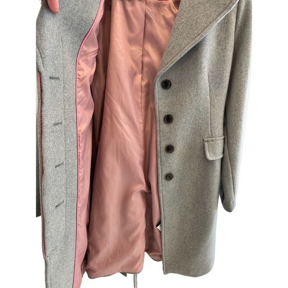 Kate Spade Wool Blend Gray Stylish Belted Coat SZ M - Picture 5 of 16